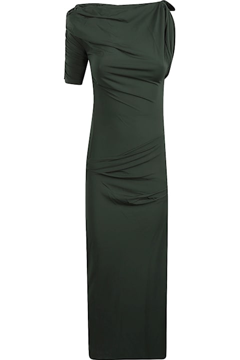 ワンピース PRADA ARMY GREEN COTTON BLEND DRESS Prada Army Green Cotton Blend Dress | italist
