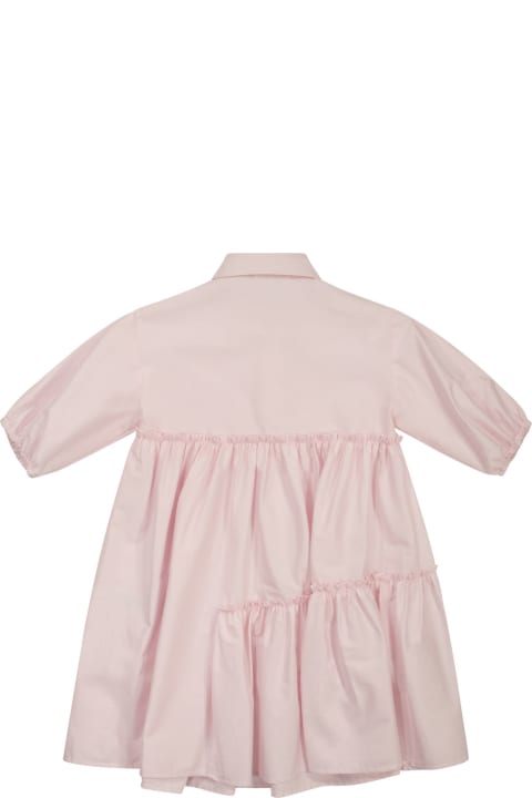 Dresses for Girls Il Gufo Cotton Satin Dress With Ruffles
