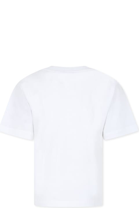 Moschino for Kids Moschino White T-shirt For Kids With Bear And Slogan