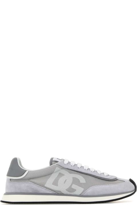 Fashion for Men Dolce & Gabbana Grey Suede And Mesh Dg Aria Sneakers