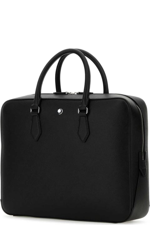 Montblanc for Men Montblanc Black Leather Sartioral Briefcase