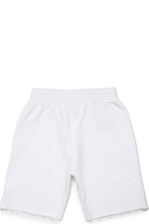 ウィメンズ新着アイテム MM6 Maison Margiela Mm6p72u Shorts Maison Margiela White Straight-leg Fleece Shorts With Logo