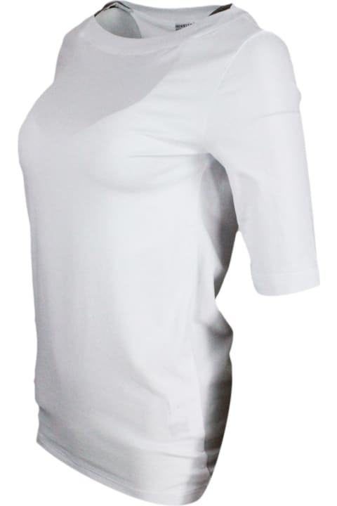 Brunello Cucinelli Topwear for Women Brunello Cucinelli Short-sleeved T-shirt In Stretch Cotton
