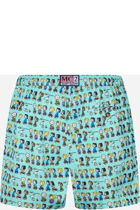 Homeware MC2 Saint Barth Man Lightweight Fabric Swim-shorts Lighting Micro Fantasy With Peanuts Print | Snoopy Peanuts Special Edition