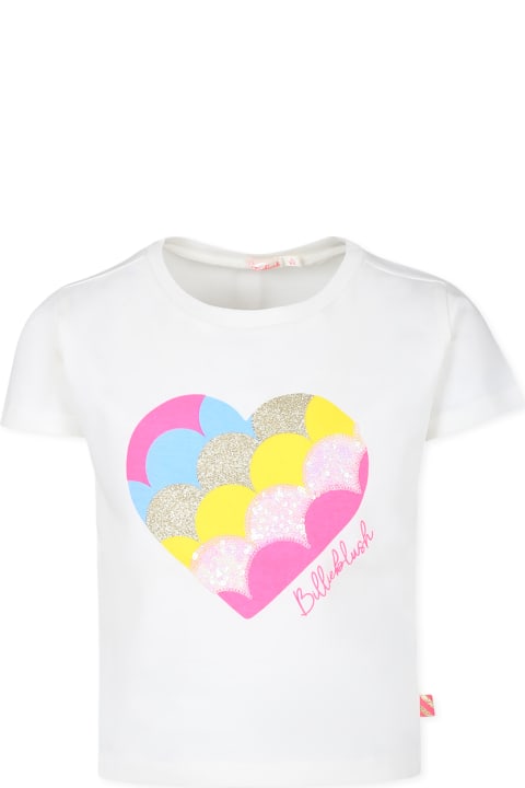 Homeware Billieblush Ivory T-shirt For Girl With Hearts