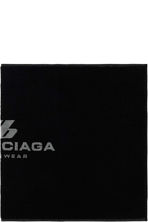 Homeware Balenciaga Black Terry Fabric Towel