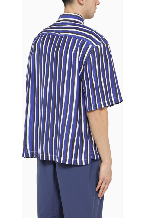 Blue Wide Striped Shirt