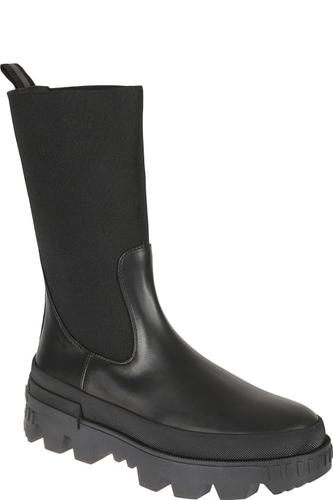 Boots for Women Moncler Leather Logo Boots