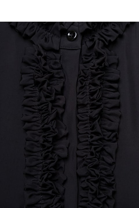 Jil Sander Topwear for Women Jil Sander Black Shirt With Ruches In Viscose Woman