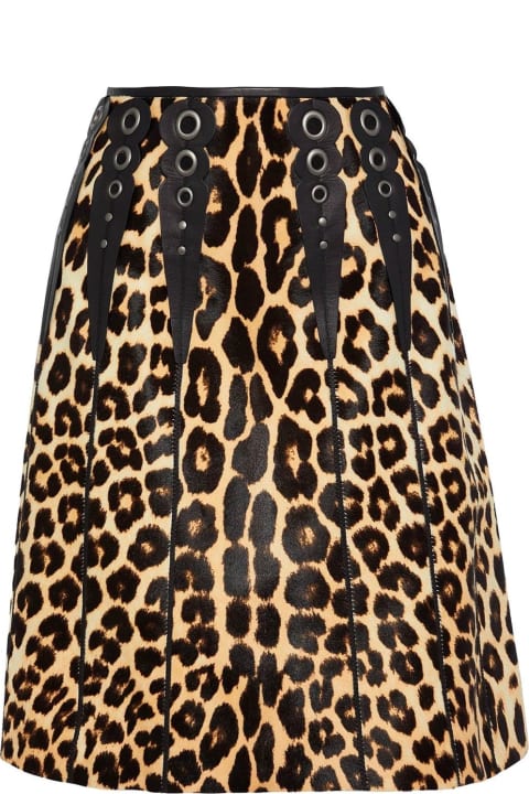 Bottega Veneta Women Bottega Veneta Leopard Print Calf Hair Skirt