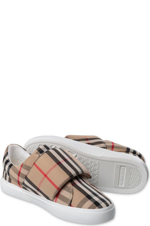 Burberry Shoes for Boys Burberry Burberry Sneakers Vintage Check In Tela Di Cotone Bambino