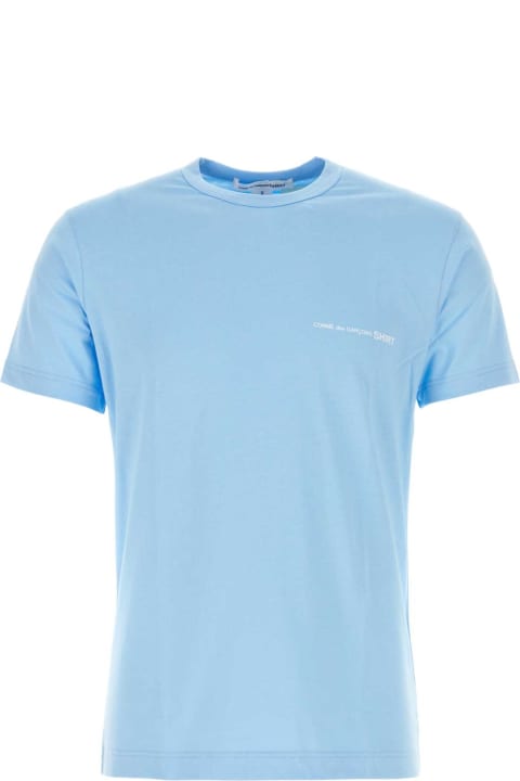 Topwear for Men Comme des Garçons Light Blue Cotton T-shirt