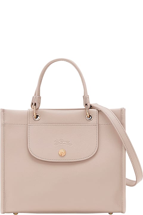 Longchamp for Women Longchamp Grey Handbag With Embossed Logo On The Front And Adjustable And Removable Shoulder Strap In Leather Woman