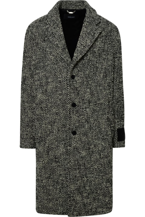 Versace Coats & Jackets for Men Versace Two-tone Wool Coat