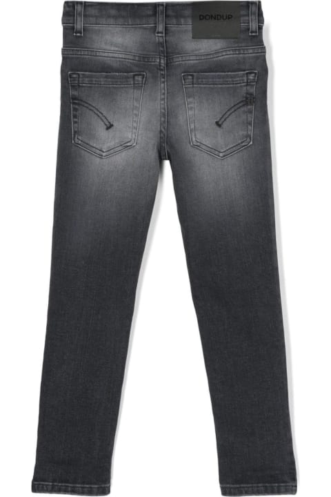 Bottoms for Boys Dondup Black George Jeans With Abrasions