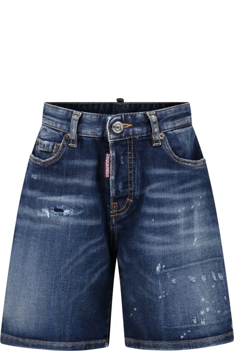 Dsquared2 for Kids Dsquared2 Blue Shorts For Boy With Logo