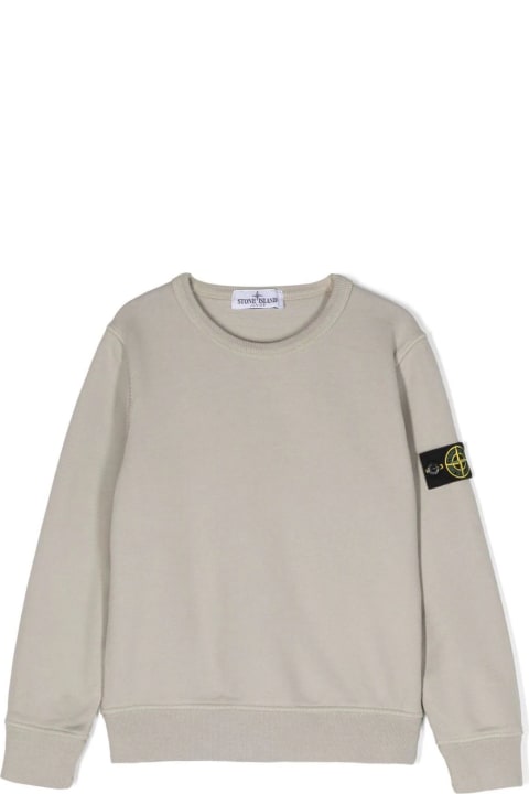 Sweaters & Sweatshirts for Girls Stone Island Junior Grey Cotton Sweatshirt