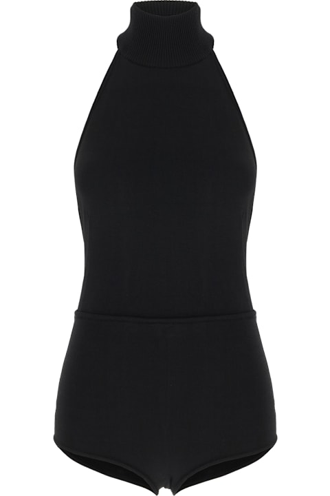 Max Mara Topwear for Women Max Mara Black Stretch Viscose Blend Bodysuit