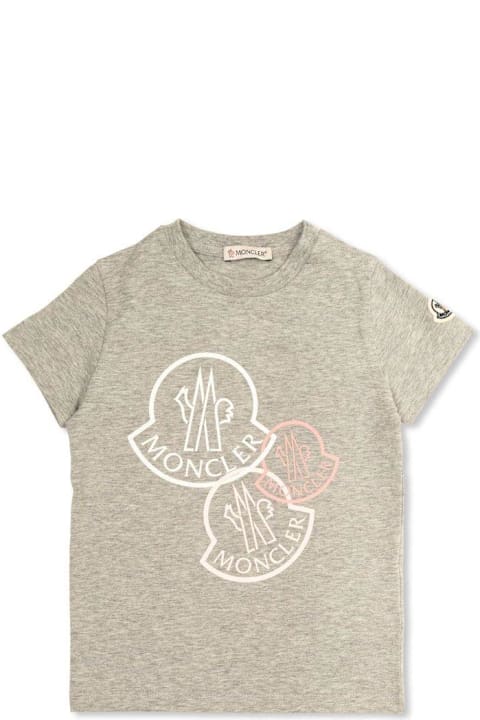 Topwear for Baby Boys Moncler Logo Printed Crewneck T-shirt