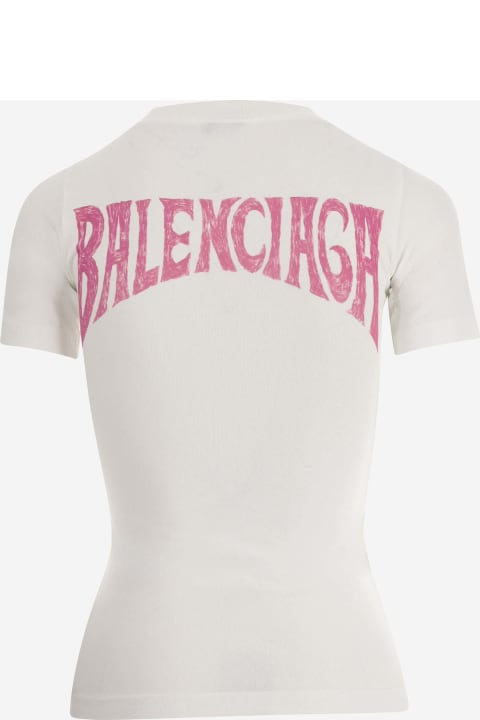 Balenciaga Topwear for Women Balenciaga Stretch Cotton T-shirt With Graphic Print