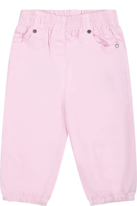 Stella McCartney Bottoms for Baby Girls Stella McCartney Pink Jeans For Baby Girl With Shells