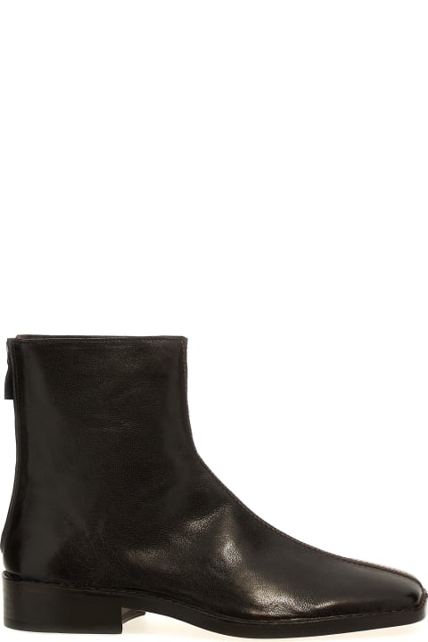 'piped Zipped' Ankle Boots