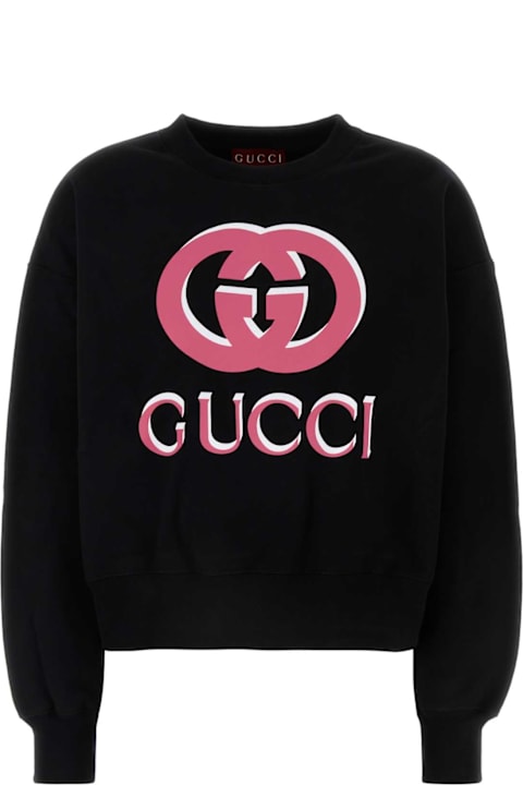 Gucci لـ Women Gucci Black Cotton Sweatshirt