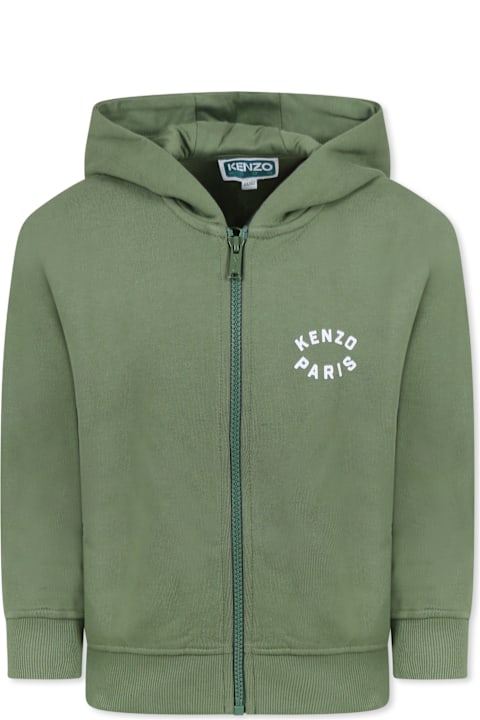 أدوات منزلية Kenzo Kids Green Sweatshirt For Boy With Lucky Tiger