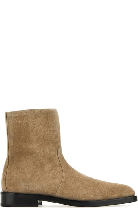 Ferragamo أحذية برقبة لـ القسم الرجالي Ferragamo Cappuccino Suede Gerald Ankle Boots