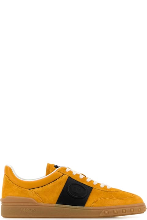 Shoes for Men Valentino Garavani Light Orange Suede Upvillage Sneakers