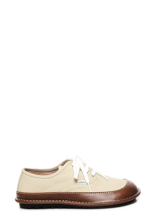 Loewe Shoes for Men Loewe Bay Canvas And Calfskin Lace-up Shoes