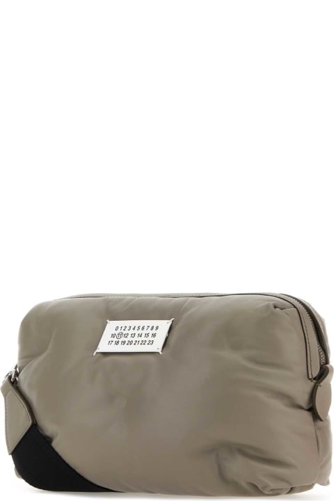 Maison Margiela Shoulder Bags for Women Maison Margiela Grey Nappa Leather Glam Slam Clutch
