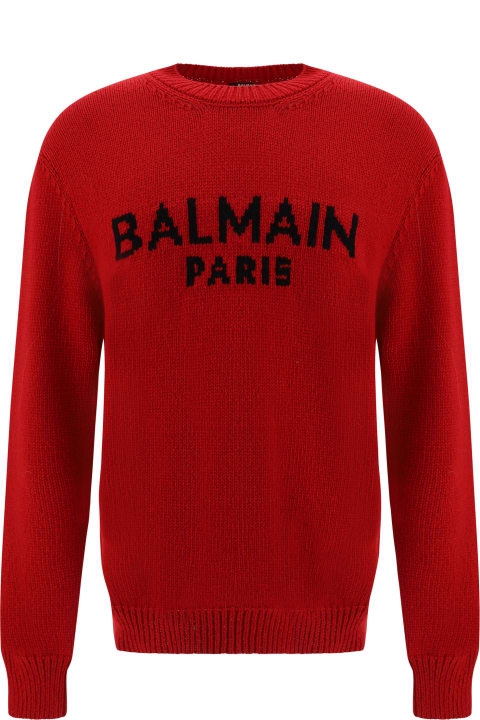 メンズ Balmainのニットウェア Balmain Logo Wool Sweater