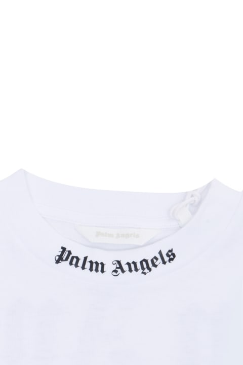 Topwear for Girls Palm Angels White Cropped T-shirt