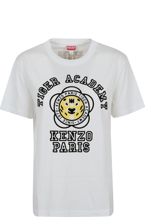 Kenzo Topwear for Women Kenzo Logo Flocked Crewneck T-shirt