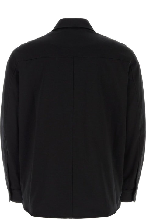 Dolce & Gabbana Coats & Jackets for Men Dolce & Gabbana Logo-plaque Concealed Fastened Overshirt