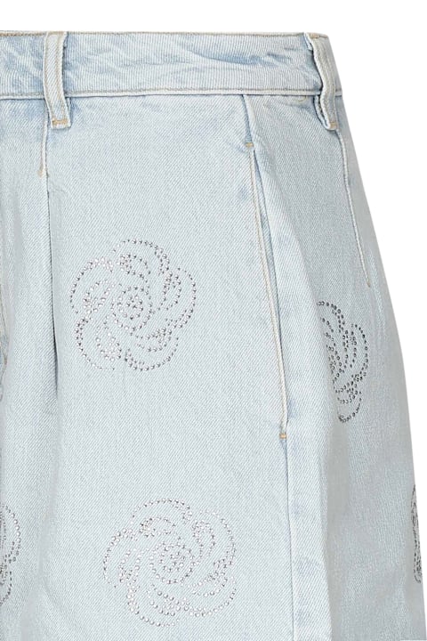 Rotate by Birger Christensen Pants & Shorts for Women Rotate by Birger Christensen Denim Shorts With Rhinestones