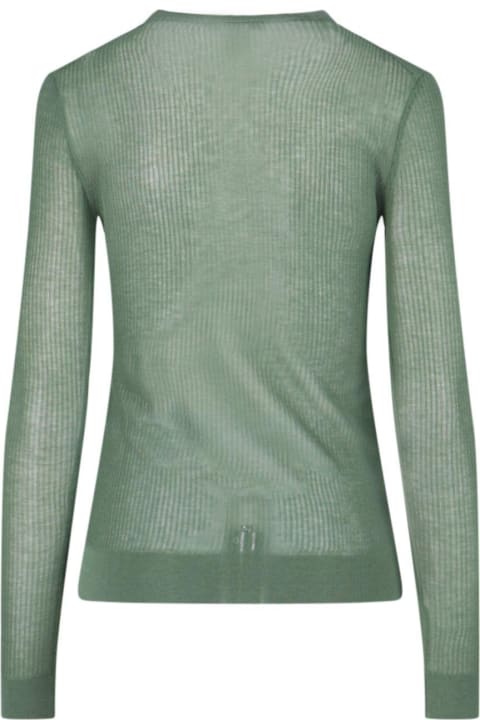 Fashion for Women Lemaire Long Sleeved Semi-sheer Ribbed Top