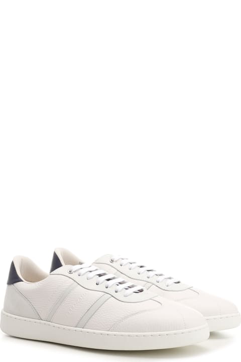 Ferragamo for Men Ferragamo White Sneakers With Blue Heel Tab