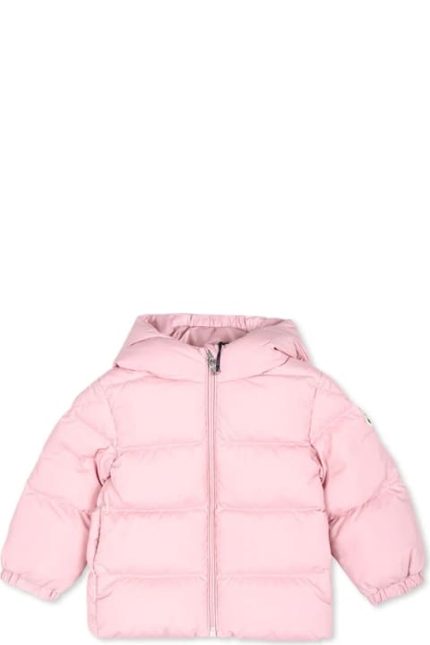 Topwear for Baby Boys Moncler Light Pink Sharon Down Jacket