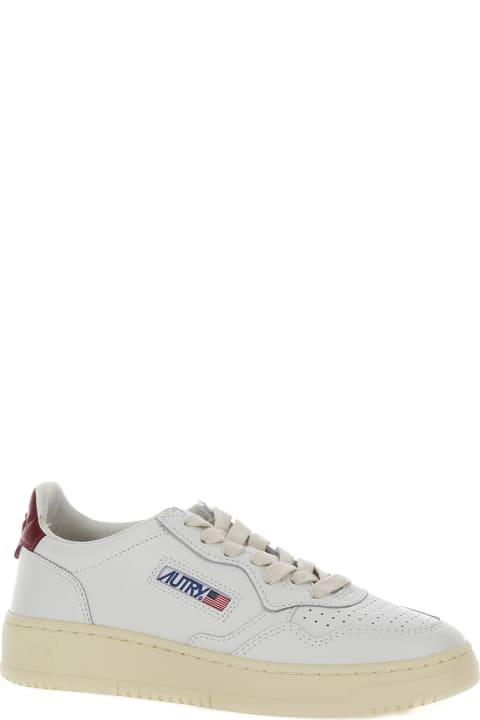 Sneakers for Women Autry 'medalist' White Low Top Sneakers With Contrasting Heel Tab In Leather Woman