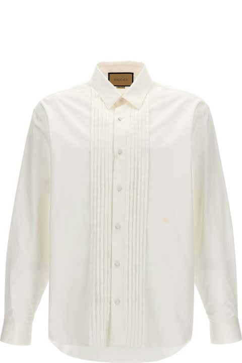 Shirts for Men Gucci Pleated Plastron Shirt
