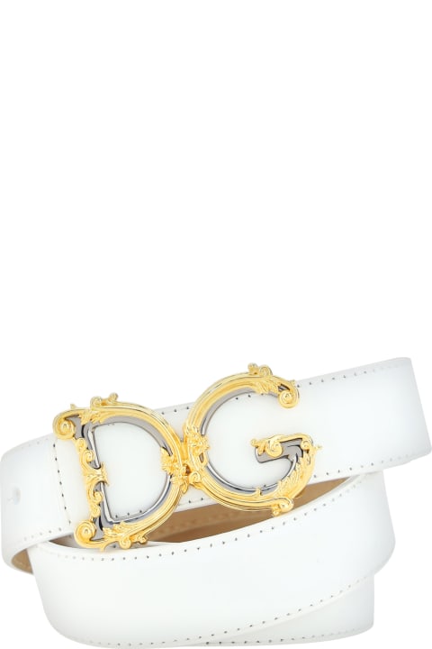 Accessories Sale for Women Dolce & Gabbana Leather Logo Belt