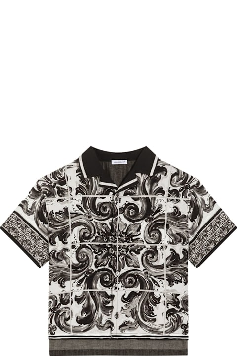 Homeware Dolce & Gabbana Dolce &amp; Gabbana Kids Shirt With Majolica Print