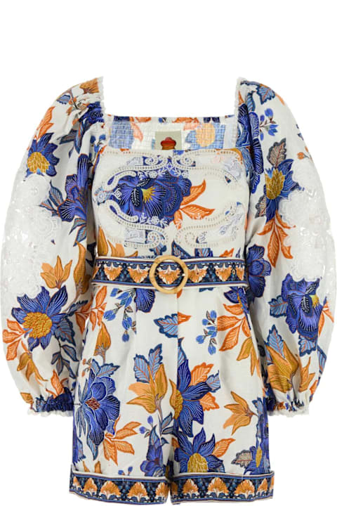 Farm Rio for Men Farm Rio Printed Linen Blend Summer Flowers Jumpsuit