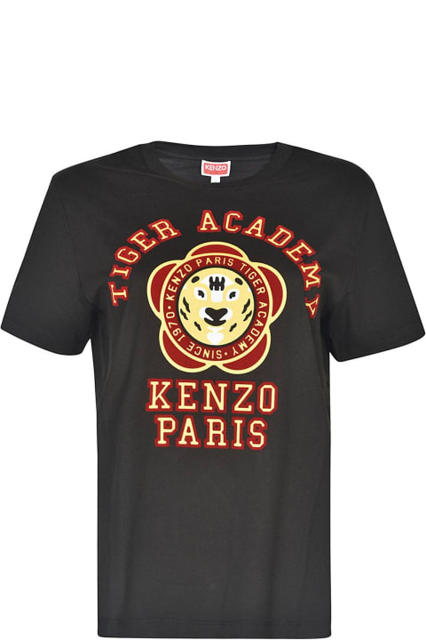 Kenzo for Women Kenzo Logo Flocked Crewneck T-shirt