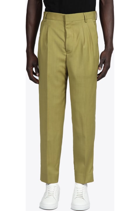 Pantalone Doppia Pince Pistacho green tailored pant with double pleats