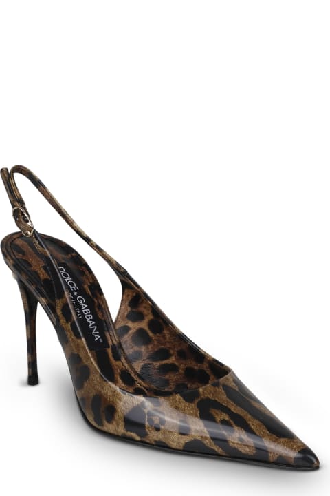 Dolce & Gabbana High-Heeled Shoes for Women Dolce & Gabbana Animalier Print Slingback Pumps