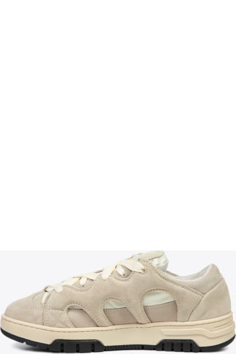Tr - Suede - New Bomber Beige suede and nylon low sneaker