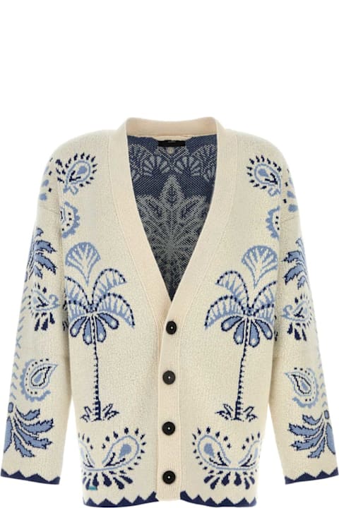 Alanui Men Alanui Embroidered Wool Blend Cardigan